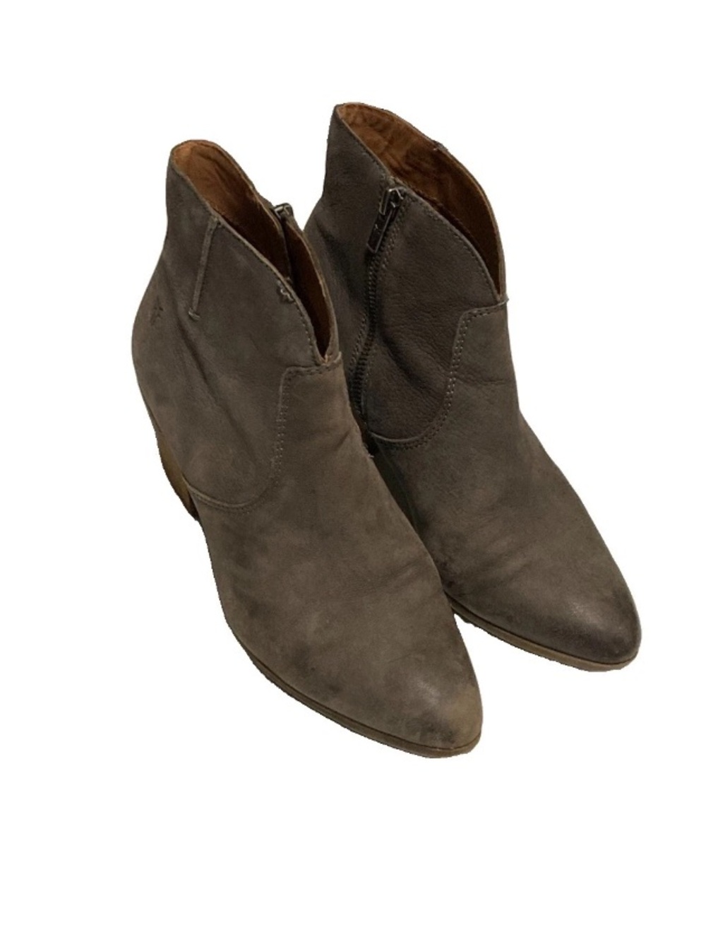 Frye Leather Suede Ankle Boots in Dark Gray